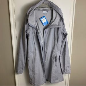 NWT Columbia grey rain hooded jacket